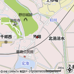 愛知県新城市豊島外畑周辺の地図