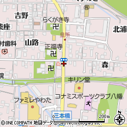 京都府八幡市八幡旦所周辺の地図