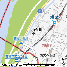 京都府八幡市橋本小金川周辺の地図