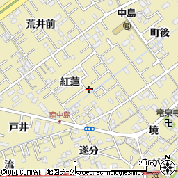 愛知県岡崎市中島町紅蓮16-5周辺の地図