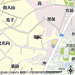 愛知県西尾市上町堀尻周辺の地図