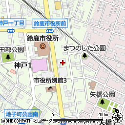 三重県鈴鹿市神戸1丁目21周辺の地図