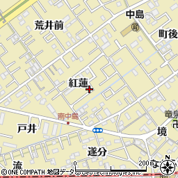 愛知県岡崎市中島町紅蓮30-4周辺の地図
