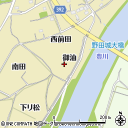 愛知県新城市野田御油周辺の地図
