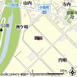 愛知県西尾市小島町郷前周辺の地図