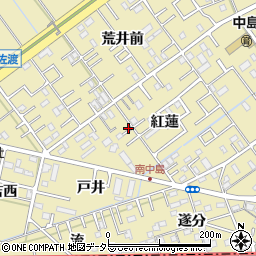 愛知県岡崎市中島町紅蓮58周辺の地図