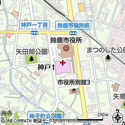 鈴鹿市役所　政策経営部秘書課周辺の地図