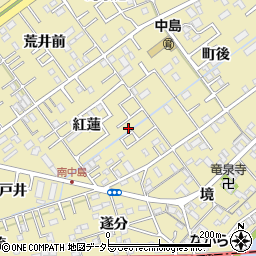 愛知県岡崎市中島町紅蓮16-2周辺の地図
