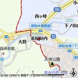 兵庫県川西市石道茶屋垣内周辺の地図