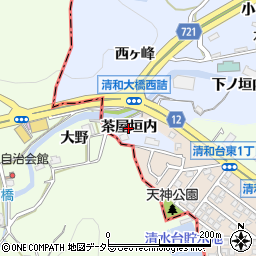 兵庫県川西市石道（茶屋垣内）周辺の地図