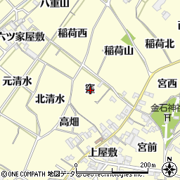 愛知県西尾市上町窪周辺の地図