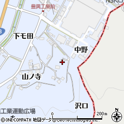 愛知県岡崎市鉢地町中野周辺の地図