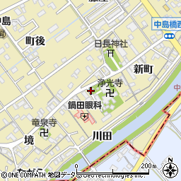 愛知県岡崎市中島町本町周辺の地図