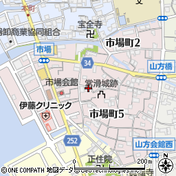 愛知県常滑市市場町周辺の地図