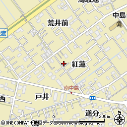 愛知県岡崎市中島町紅蓮42-5周辺の地図