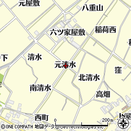愛知県西尾市上町元清水周辺の地図