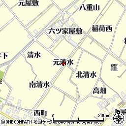 愛知県西尾市上町（元清水）周辺の地図