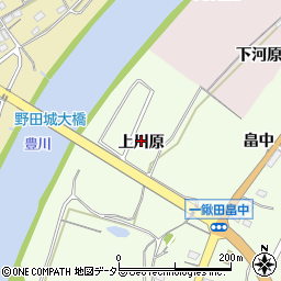 愛知県新城市一鍬田上川原周辺の地図