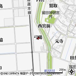 愛知県額田郡幸田町菱池弓場周辺の地図