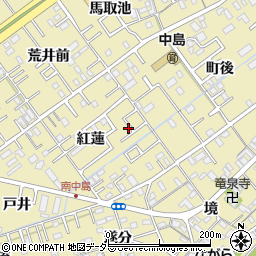 愛知県岡崎市中島町紅蓮6-6周辺の地図