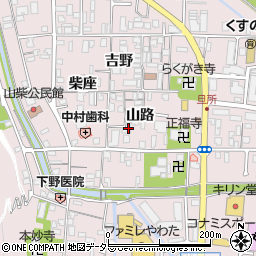 京都府八幡市八幡山路周辺の地図