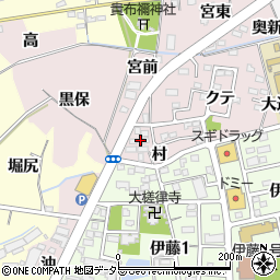 愛知県西尾市伊藤町宮前4周辺の地図