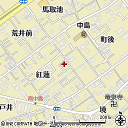 愛知県岡崎市中島町紅蓮6-8周辺の地図