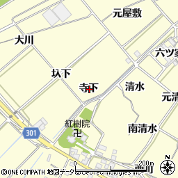 愛知県西尾市上町寺下周辺の地図