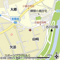 愛知県西尾市志籠谷町山崎43周辺の地図