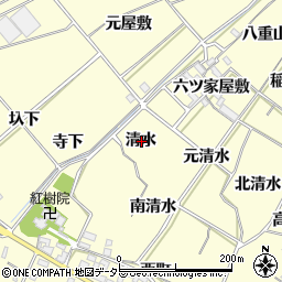 愛知県西尾市上町清水周辺の地図