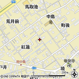 愛知県岡崎市中島町紅蓮6-7周辺の地図