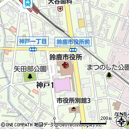 鈴鹿市役所　選挙管理委員会事務局周辺の地図