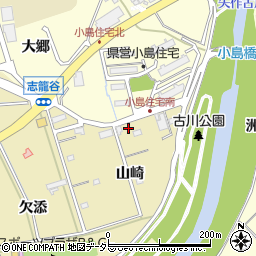 愛知県西尾市志籠谷町山崎30周辺の地図