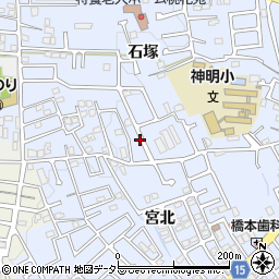 京都府宇治市神明周辺の地図