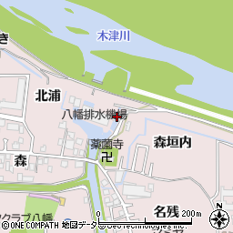 京都府八幡市八幡森垣内6周辺の地図