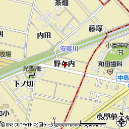 愛知県西尾市米野町野々内周辺の地図