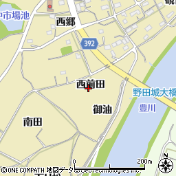 愛知県新城市野田西前田周辺の地図