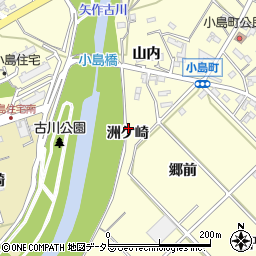 愛知県西尾市小島町洲ケ崎周辺の地図