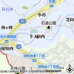 兵庫県川西市石道下ノ垣内周辺の地図