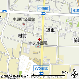 愛知県西尾市中原町村前48周辺の地図