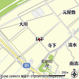 愛知県西尾市上町（圦下）周辺の地図