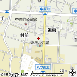愛知県西尾市中原町村前42周辺の地図