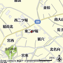 愛知県西尾市上町東二ツ堀周辺の地図