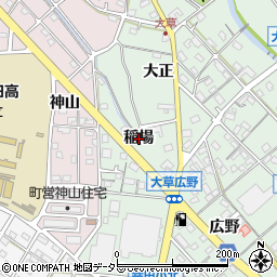 愛知県額田郡幸田町大草稲場周辺の地図