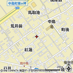 愛知県岡崎市中島町紅蓮4-3周辺の地図