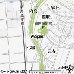 愛知県額田郡幸田町菱池西宮前周辺の地図