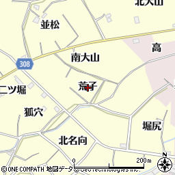 愛知県西尾市上町荒子周辺の地図