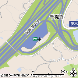 茨木千提寺ＰＡ周辺の地図