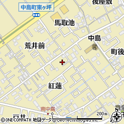 愛知県岡崎市中島町紅蓮2-3周辺の地図