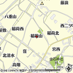 愛知県西尾市上町稲荷山周辺の地図